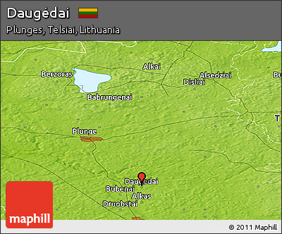 Physical Panoramic Map of Daugėdai