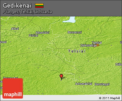 Physical Panoramic Map of Gedikėnai