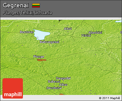 Physical Panoramic Map of Gegrėnai