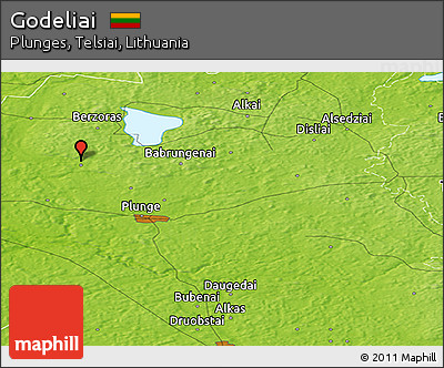 Physical Panoramic Map of Godeliai