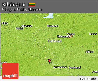 Physical Panoramic Map of Kiliūnėnai