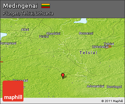 Physical Panoramic Map of Medingėnai