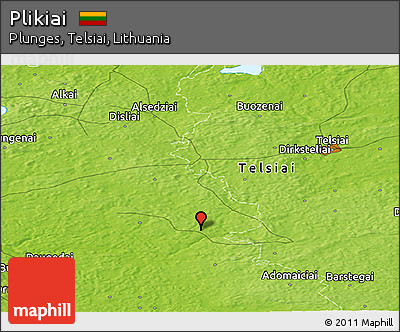 Physical Panoramic Map of Plikiai