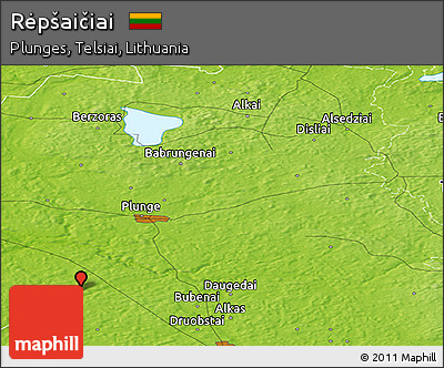 Physical Panoramic Map of Rėpšaičiai