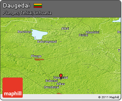 Physical Panoramic Map of Daugėdai