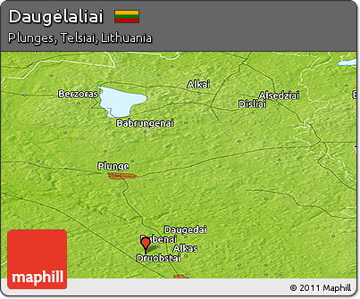 Physical Panoramic Map of Daugėlaliai