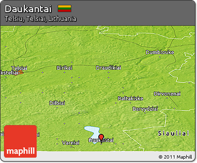Physical Panoramic Map of Daukantai