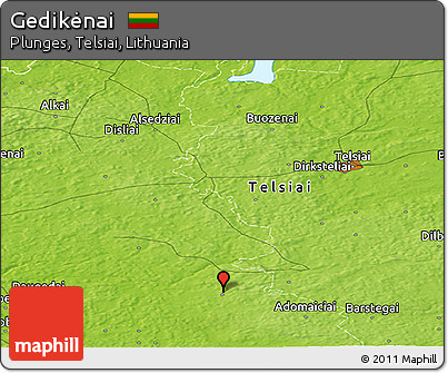Physical Panoramic Map of Gedikėnai