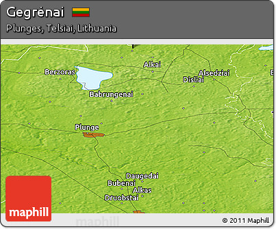 Physical Panoramic Map of Gegrėnai