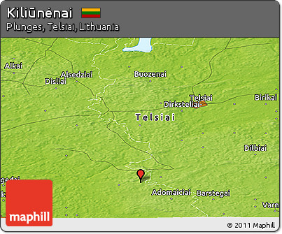 Physical Panoramic Map of Kiliūnėnai