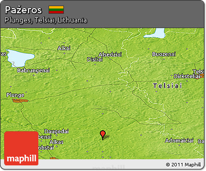 Physical Panoramic Map of Pažeros