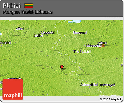 Physical Panoramic Map of Plikiai