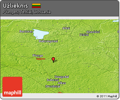 Physical Panoramic Map of Užlieknis
