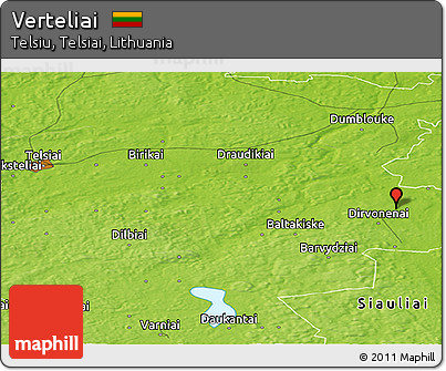 Physical Panoramic Map of Verteliai