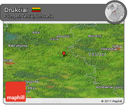 Satellite Panoramic Map of Drūkčiai