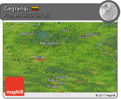 Satellite Panoramic Map of Gegrėnai