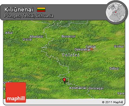 Satellite Panoramic Map of Kiliūnėnai