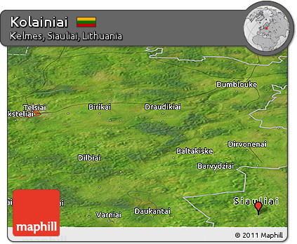 Satellite Panoramic Map of Kolainiai