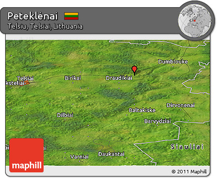 Satellite Panoramic Map of Peteklėnai