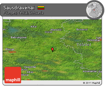 Satellite Panoramic Map of Sausdravėnai
