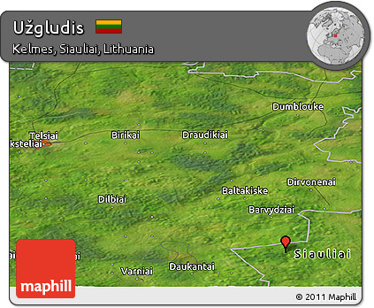 Satellite Panoramic Map of Užgludis