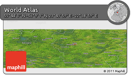 Satellite Panoramic Map of the Area around 55° 56' 31" N, 22° 10' 29" E