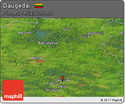 Satellite Panoramic Map of Daugėdai