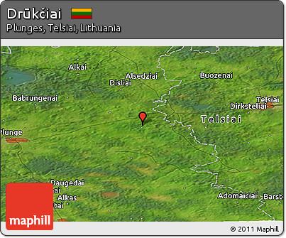 Satellite Panoramic Map of Drūkčiai