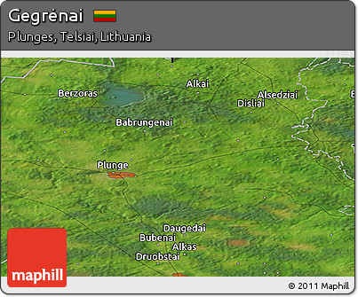 Satellite Panoramic Map of Gegrėnai