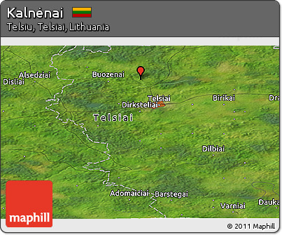 Satellite Panoramic Map of Kalnėnai