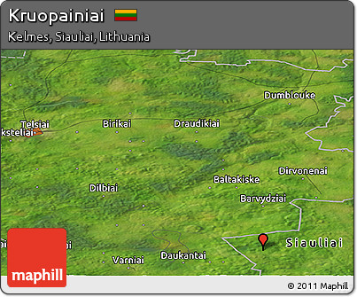 Satellite Panoramic Map of Kruopainiai