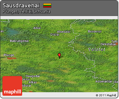 Satellite Panoramic Map of Sausdravėnai