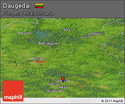 Satellite Panoramic Map of Daugėdai