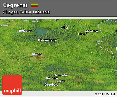 Satellite Panoramic Map of Gegrėnai