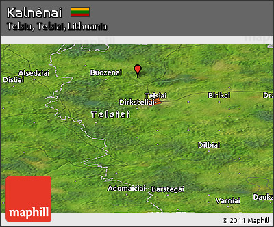 Satellite Panoramic Map of Kalnėnai