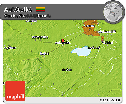 Physical 3D Map of Aukštelkė