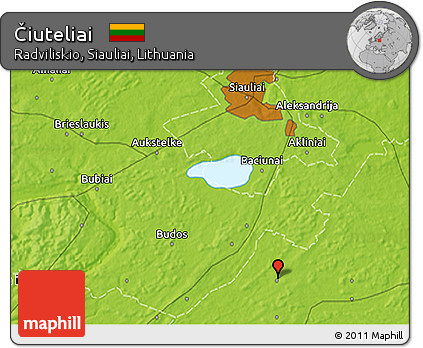 Physical 3D Map of Čiuteliai