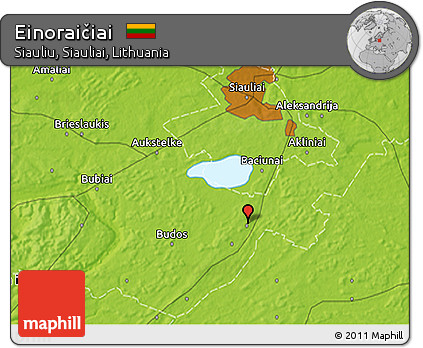 Physical 3D Map of Einoraičiai
