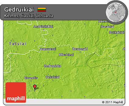 Physical 3D Map of Gedruikiai