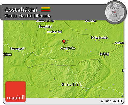 Physical 3D Map of Gosteliškiai