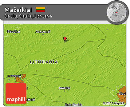 Physical 3D Map of Mažeikiai