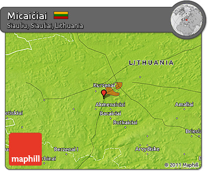Physical 3D Map of Micaičiai
