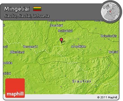 Physical 3D Map of Mingėliai