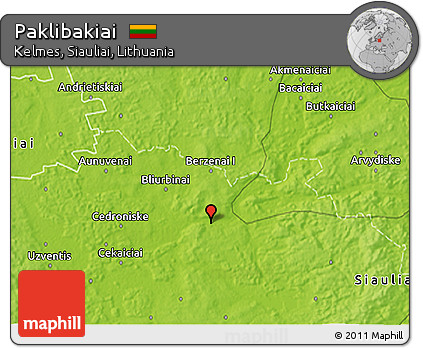 Physical 3D Map of Paklibakiai