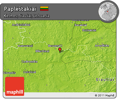 Physical 3D Map of Paplėštakiai