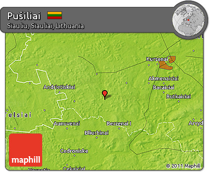 Physical 3D Map of Pušiliai