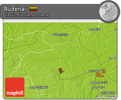 Physical 3D Map of Rudėnai