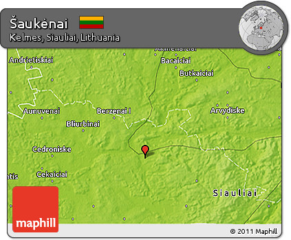 Physical 3D Map of Šaukėnai