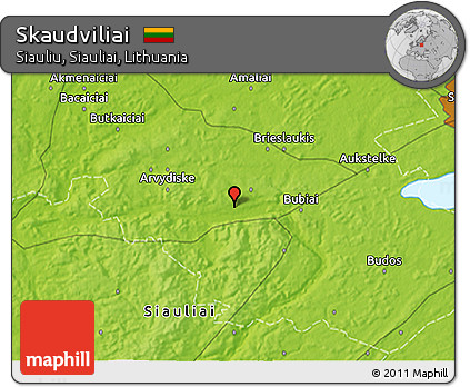 Physical 3D Map of Skaudviliai
