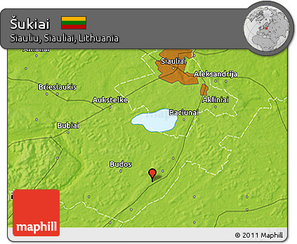 Physical 3D Map of Šukiai